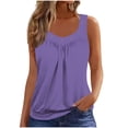 thumbnail image 1 of FAVIPT Oversized Loose Tank Tops for Women Ruched V Neck Ring Hole Solid Tees Stretchy Summer Tunic Tees 2026 Purple,L, 1 of 5