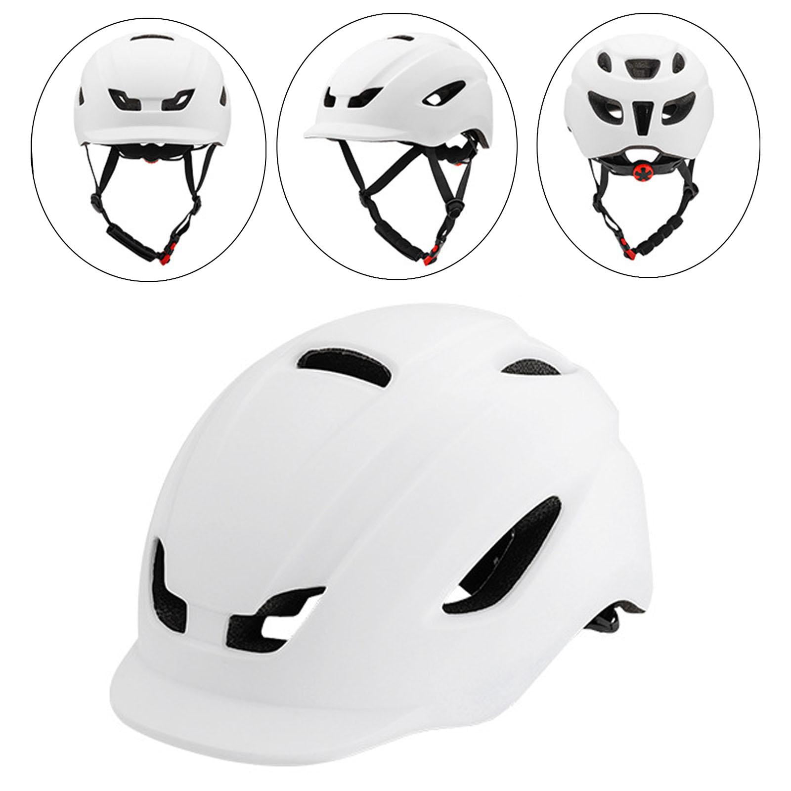 DimyFew Bike Helmet Adjustable 55cm-61cm Protective Breathable Removable Washable Lining White