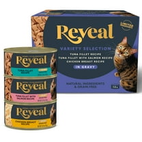 Reveal Natural Wet Cat Food, Fish & Chicken in Gravy Variety Pack, 12 x 2.47 oz Cans