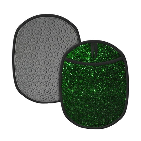 

Naloa Green Sparkling Silicone Pot Holders Oven Mitts Heat Resistant Hot Pads Non Slip Pot Holder for Kitchen Baking and Cooking 9.4 x 7.5 Inches