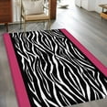 thumbnail image 2 of 3'x5' Rug for Living Room Bedroom, Zebra Printed Washable Area Rugs Non-Slip Carpet Mats, Modern Geometric Balck White Stripes Indoor Low Pile Area Rug Runner for Kitchen, Mudroom, 2 of 8
