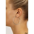thumbnail image 5 of Tilo Jewelry 14K White Gold Large Round Gold Hoop Earrings (50mm - 2 Inch) for Women & Unisex, 5 of 11
