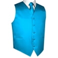 thumbnail image 4 of Men's 7-Piece Tuxedo with Flat Front Pants, Shirt, Blue Vest, Tie & Cuff Links. Prom, Wedding, Formal, Homecoming, Cruise Jacket size 56S Pants waist size 50 Shirt size 4XL, 4 of 4