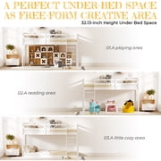 Zimtown Twin Size Loft Bed with Stairs Wood Low Sturdy Loft Bed for Bedroom, White