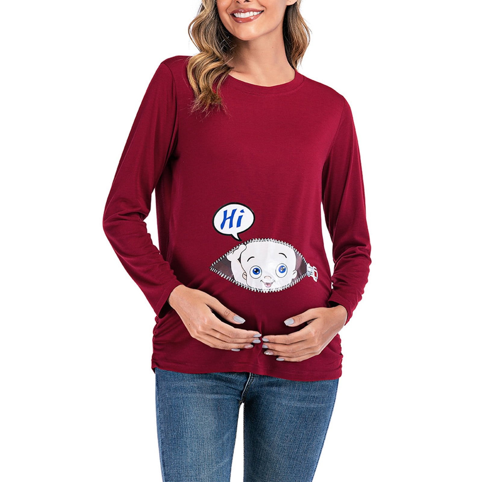 Camisas de Maternidad Para Mujer Blusas Estampado de Bebé