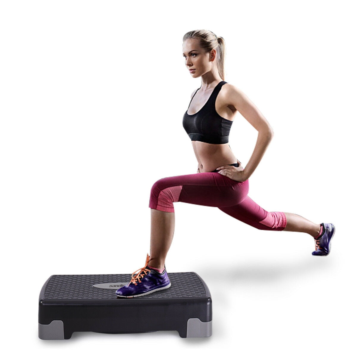 27" Aerobic Stepper Adjustable Step 2 Level Home Fitness Exercise Yoga Cardio 