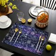 thumbnail image 3 of Math Equations Biology Molecules Green Pattern Summer Placemats Table Placemats Set Of 6-Linen Kitchen Washable Placemats Table Mats 11.8"x17.7" Non-Slip Heat Resistant, 3 of 5