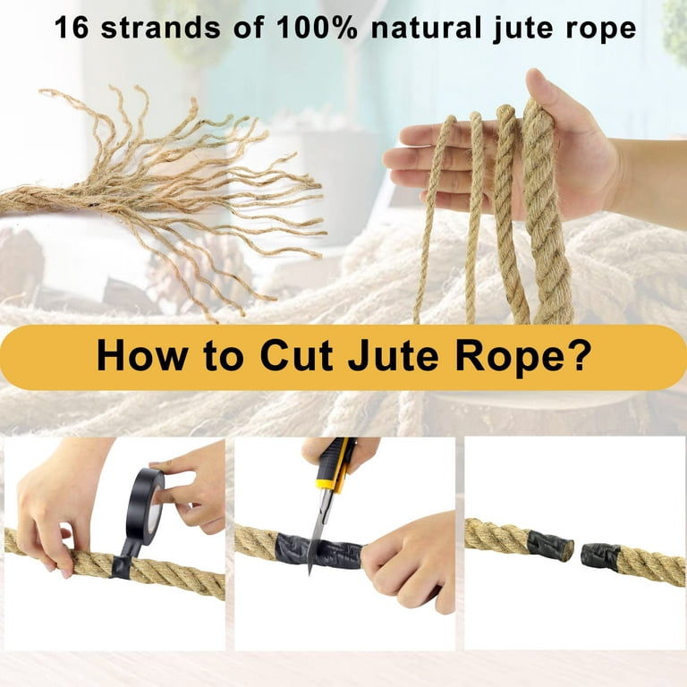 Rope 1 1/2inch×50feet（38mm×15m） - Jute Rope Natural Hemp Rope
