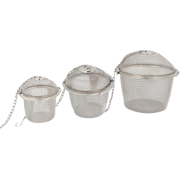 Juego de 3 filtros de malla de acero inoxidable para condimentos de cocina, infusor de té en forma de bola