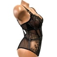 thumbnail image 3 of Victoria's Secret Very Sexy Sheer Mesh Lace Teddy Black Faux Leather Trim Size Large NWT, 3 of 3