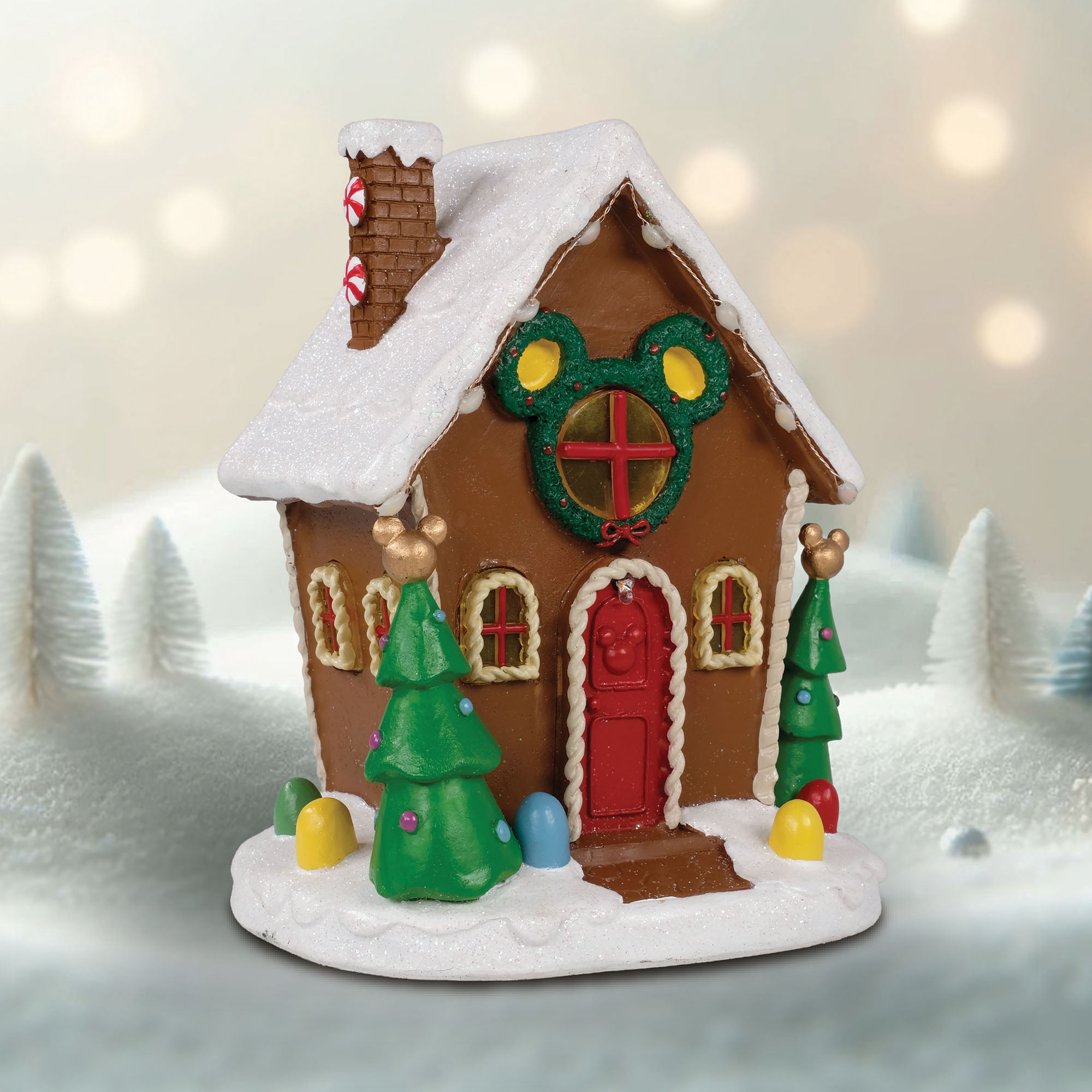 Disney Gingerbread Mickey Wreath House Village Piece
