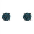 thumbnail image 2 of FB Jewels Set 14k White Gold Genuine London Blue Topaz 5 mm Friction Pair Polished London Blue Topaz Earrings With Backs, 2 of 2