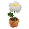 thumbnail image 2 of YOHAVEN Handmade Crochet Flower Pot Ornament Knitted Rose Potted Plant Mini Wool Bouquet Decoration Fake Plants Simulation Artificial Flowers for Car Dashboard Desk Home Wedding Party Decor, 2 of 4