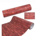 thumbnail image 3 of SAYFUT 39.3''/ 196.8''/ 393.7'' Self-Adhesive Wallpaper Red Brown Brick Contact Paper Fireplace Peel-Stick Wall Stickers Door Stickers Counter Top Liners, Red Brick, 3 of 4