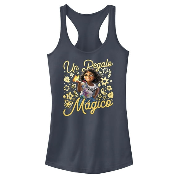 Junior's Encanto Mirabel Un Regalo Magico  Racerback Tank Top Indigo Large