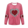 thumbnail image 3 of Generic Women's Valentines Sweatshirts Fashion Love Heart Printed Long Sleeve Sweatshirt Crewneck Loose Fit Pullovers Tops, 3 of 3
