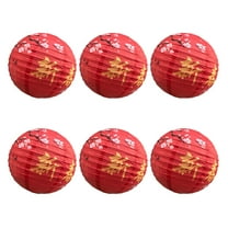 HONITANO 6Pcs Red Round Traditional Paper Lantern for New Year Decoration 11.8in