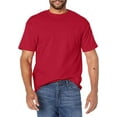 thumbnail image 2 of Hanes Short Sleeve Beefy-T Pocket T-Shirts - Big Sizes, Deep Red, 3XLarge, 2 of 2