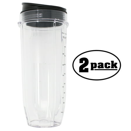 2-Pack Replacement 32 oz Nutri Ninja Cup 407KKU641 for BL642Z Nutri Ninja Blender DUO with Auto-iQ