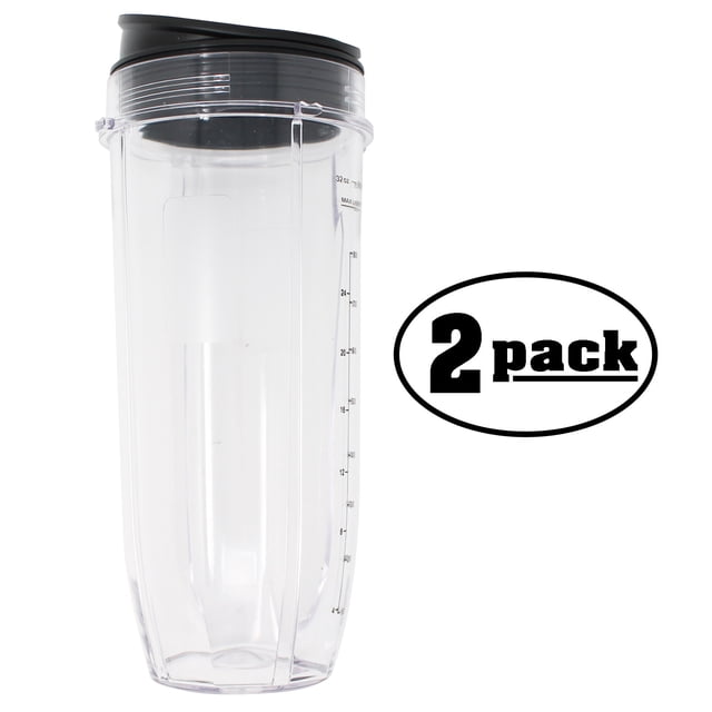 2-Pack Replacement 32 oz Nutri Ninja Cup 407KKU641 for BL642W Nutri Ninja Blender DUO with Auto-iQ