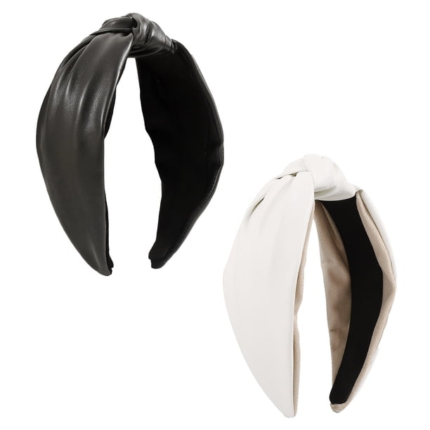 Cintas para el pelo para mujer, diadema para mujer, diademas de cuero para mujer con corbata, 2 uds., nudo superior Artificial, moda para niña MFZFUKR CPB-CJZ1698-3