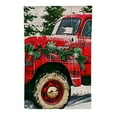 thumbnail image 2 of PHYHOO Merry Christmas Garden Flag Red Truck Xmas Trees Double Sided Buffalo Plaid Christmas Holiday Banner Burlap Yard Flag Winter Decor Outside Farmhouse Decoration White, 2 of 6