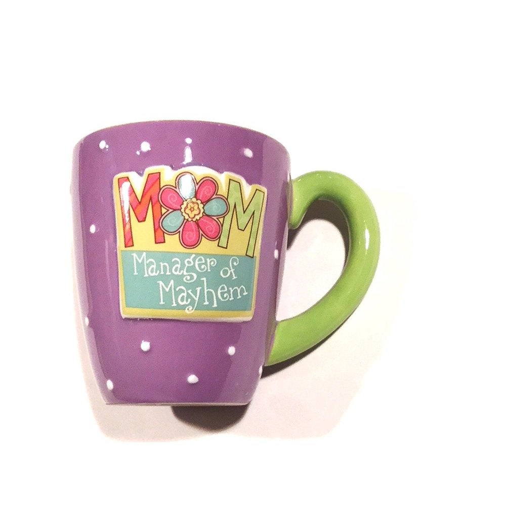 Mothers Day Mug. Mom's Rule Bright Colored Mug (Purple)