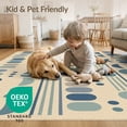 thumbnail image 4 of ODIKA 4'x6' Blue Beige Geometric Pattern Design Washable Area Rug Modern Abstract Shapes with Symmetry for Dorm Room, Small Living Stain Resistant Low Profile, Easy Care, 4 of 7