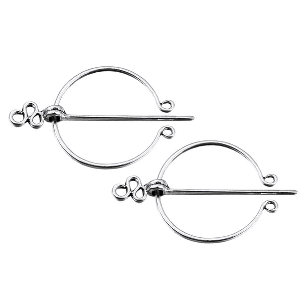2uds Broche Capa Pasador Unique Bargains Penanular Bufanda Chal Cárdigan Plata