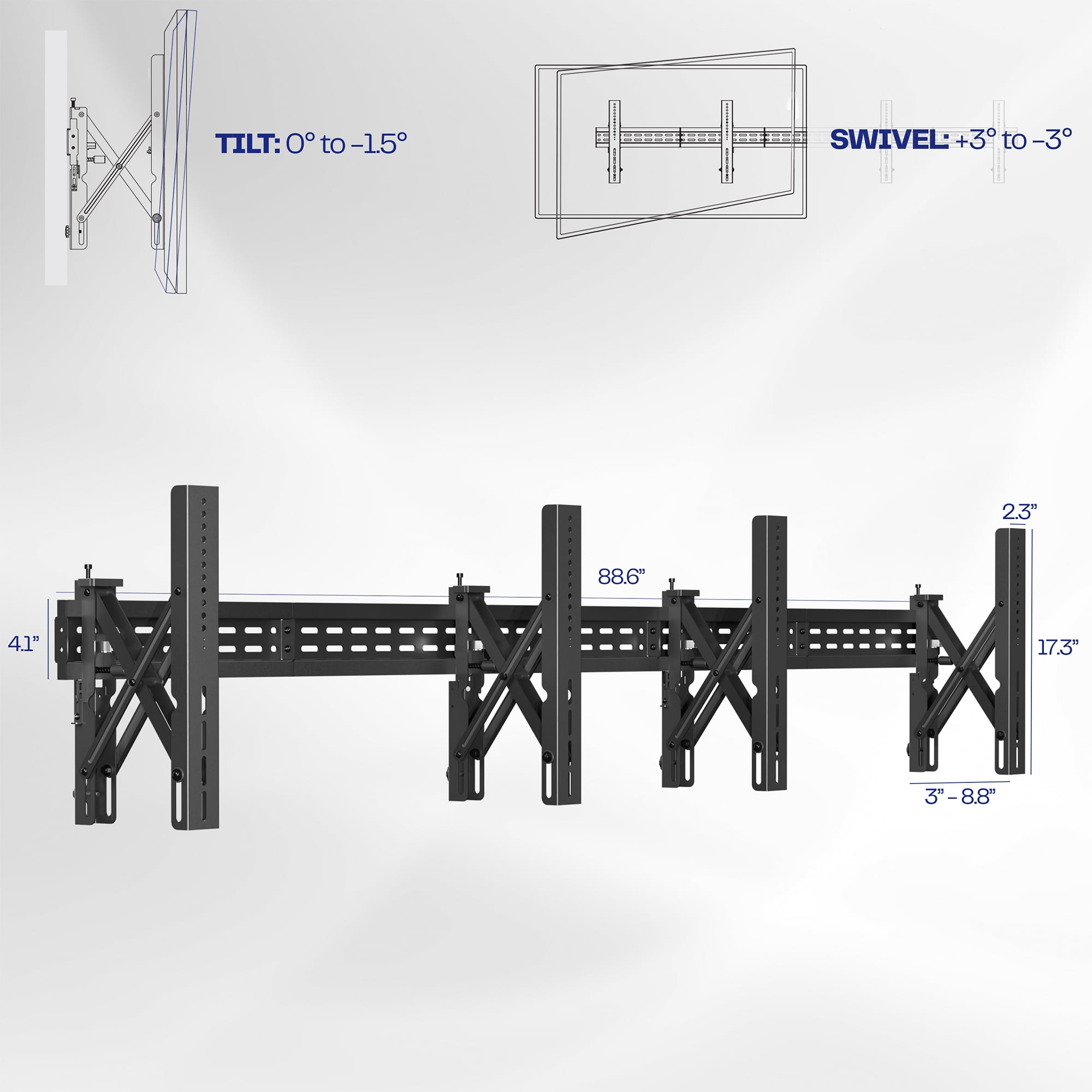 VIVO 1x2 Pop-Out Video Wall Mount (Fits 2 TVs) for 37” to 65” Plasma Screens