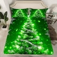 thumbnail image 2 of Manfei Green Xmas Tree Twin Sheet Sets, Glitter Christmas Snowflake Twin Fitted Sheet, Teens Kids Boys Girls Flat Sheet, Lightweight Room Decor, 3pcs, 2 of 7