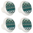 thumbnail image 2 of 4 Pcs Black and White Tribal Knobs for Kitchen Cabinet Cupboard Dresser Bookcase Drawer Pulls Handles Round Home Decor, 2 of 8