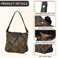 thumbnail image 3 of Iauyy Women's Handbag Removable Shoulder Satchel Bag-Polyester and PU leather ，Golden Feathers, 3 of 7