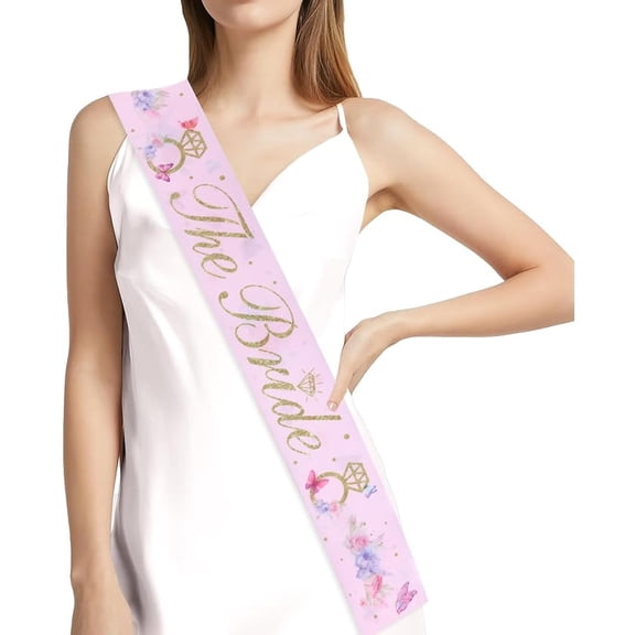 Butterfly Bridal Shower Sash, Butterfly Floral Bachelorette Party Decorations the Bride Sash for Engagement Wedding Bachelorette Party Bridal Shower