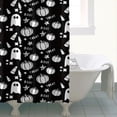 thumbnail image 4 of Halloween Ghost Pumpkin Pattern Shower Curtain 72"x84" ,Bathroom Decorative Shower Curtains Set with 12 Hooks,Modern Waterproof Washable Shower Curtain, 4 of 6
