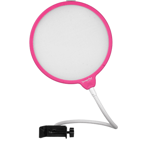 Dragonpad USA 6" Round Gooseneck Microphone Studio Pop Filter with Clamp - Pink/White