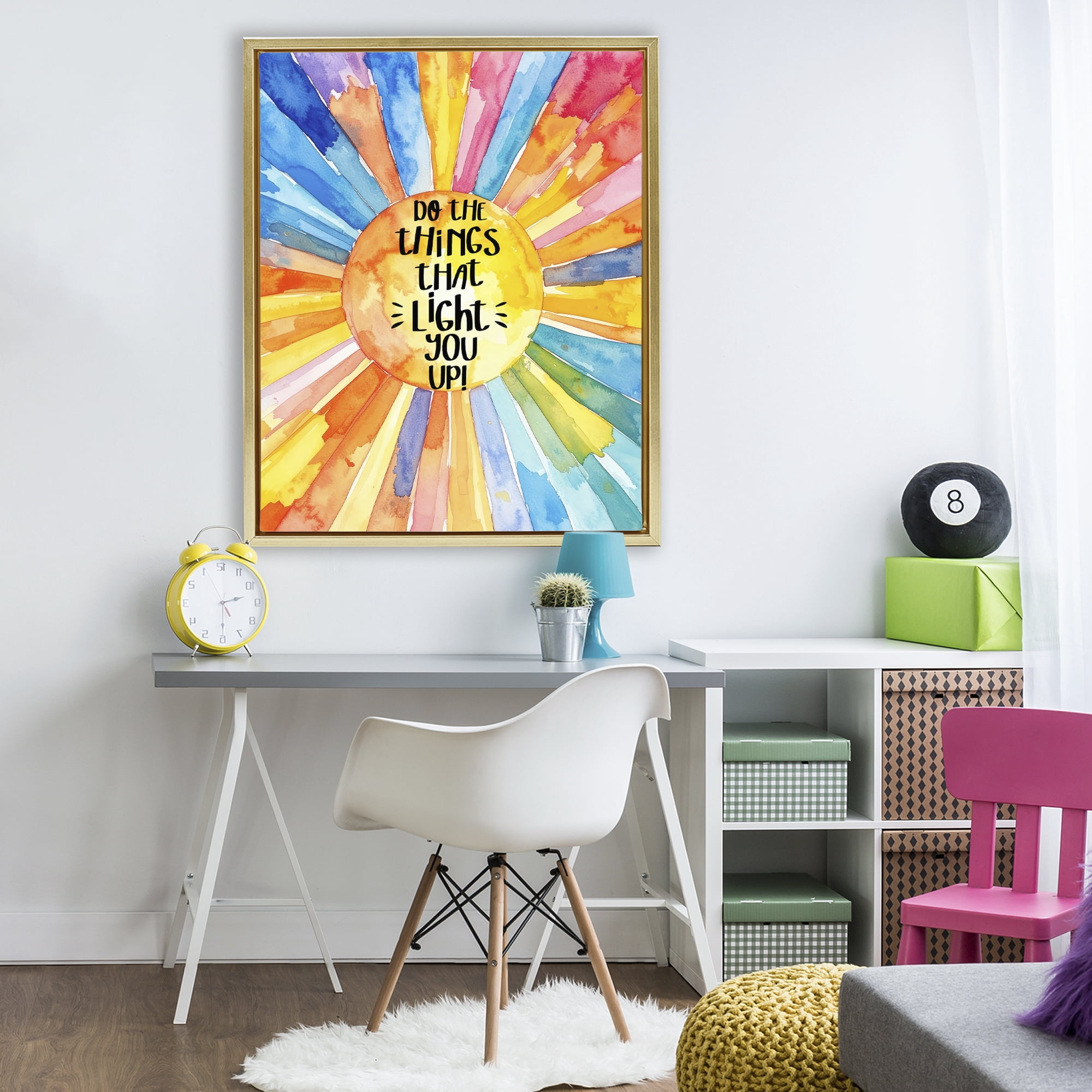 Stupell Industries Things That Light You Up Gold Framed Floater Canvas Wall Art, design by Shelly Craig
