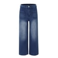 thumbnail image 6 of JJHGVB Jeans for Women Barrel Jeans Women Women's Spring Summer Solid Color Straight Leg Wide Leg Large Pocket Jeans Baggy Jeans Wide Leg Pants Woman Blue 1 XL, 6 of 9