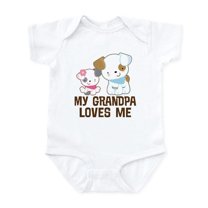 CafePress - My Grandpa Loves Me Infant Bodysuit - Baby Light Bodysuit, Size Newborn - 24 Months