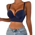 thumbnail image 1 of Sujetador con aros para mujer, encantador, con correas ajustables para los hombros, sujetador push-up para niñas, azul 36B, 1 of 7