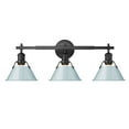 thumbnail image 4 of Yep by Golden Lighting Orwell 3-light Vanity in Matte Black and Pine Green shade, 4 of 6