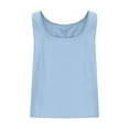 thumbnail image 6 of cocolona Womens Summer Linen Tank Tops Crew Neck Sleeveless Lightweight Shirts Fashion Casual Loose Solid Color Tank Tops Blouse, 6 of 7
