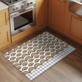 thumbnail image 2 of Area Rug 2 x 3 Ft, Brown Pine Leaves Indoor Accent Bathroom Rugs for Kitchen/Laundry Room, Abstract Art Geometric Gray Plaid Washable Non-Slip Runner Floor Mat for Entryway, Living Room, 2 of 8