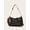 Black, variant on Women's Cherry Charm Hobo Shoulder Bag, Black Leather