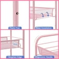 thumbnail image 3 of KK KINGRACK Rolling Cart, 3-Tier Metal Utility Storage Cart with Wheels for Office & Home, Pink, 17.2"D x 10.2"W x 24.8"H, 3 of 7