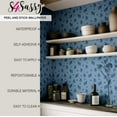 thumbnail image 5 of S4sassy Self-Stick Decorative Wallpaper, Dotted Leaf Blossom Print Wall Paper, Vinyl Waterproof Contact Paper, Blue, 25"x120" Removable Renter Friendly Wall Covering For Bedroom, Livingroom, 5 of 8