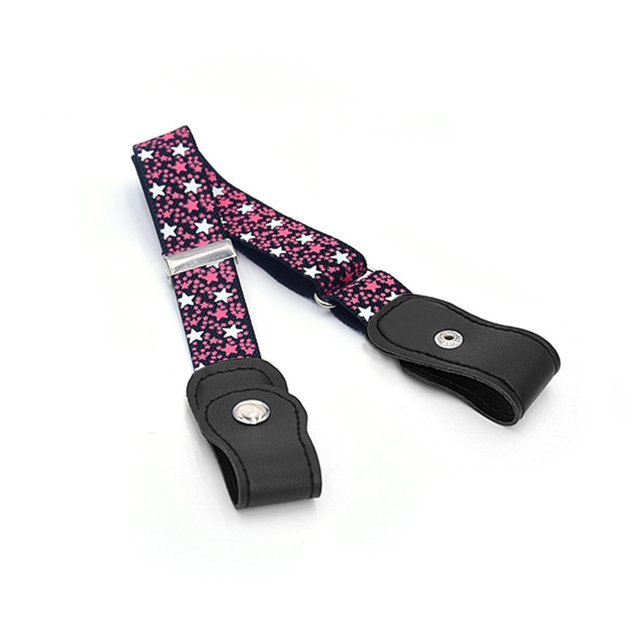 Sonducket Cinturón sin hebilla Suministros de armario para niños Niñas a cuadros morados y negros Cinturones estrella rosa Sonducket AP008680-20