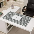 thumbnail image 3 of Long Mouse Pads for Desk,Gray Geometric Quatrefoil Pattern Desk Mats on Top Of Desks, Desk Mouse Pad Extra Large with 3mm Non-Slip Base and Stitched Edge for Gaming,Office,Work,Home 31.5"x15.7", 3 of 6