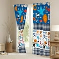 thumbnail image 3 of Feelyou Rugby Football Lover Blackout Curtains Set of 2 (52x84 Each) for Kid, Blue Bufalo Plaid Window Curtains, Ball Sports Theme Curtains and Drapes, Window Curtains Home Decor, 3 of 6