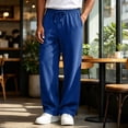 thumbnail image 7 of Men's Baggy Sweatpants Wide Leg Elastic Waist Drawstring Athletic Loose Jogger Outdoor Travel, 7 of 7